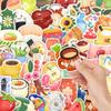 50 Cute Cartoon Food Stickers for Journals, Notebooks, Suitcases, and DIY Decoration