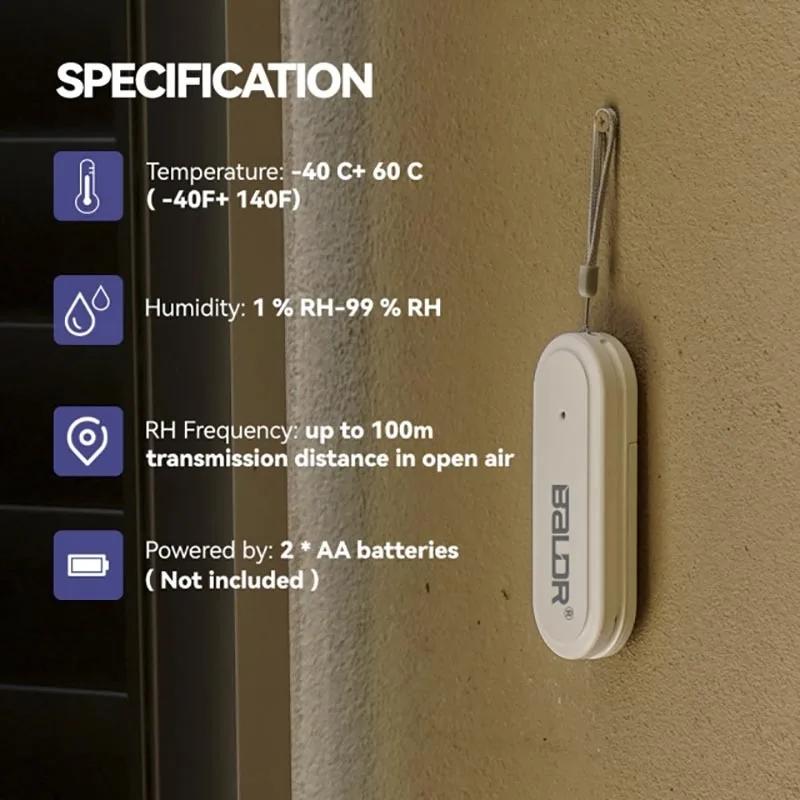 Wi-Fi Smart Hygrometer Indoor Outdoor Humidity Thermometer With Remote Monitoring & App Control,IP54 Sensor For Room, Greenhouse