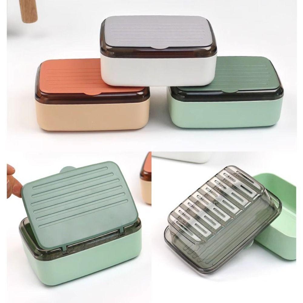 With Cover Soap Case Portable Drain Dish High Quality Soap Box  Outdoor Travel