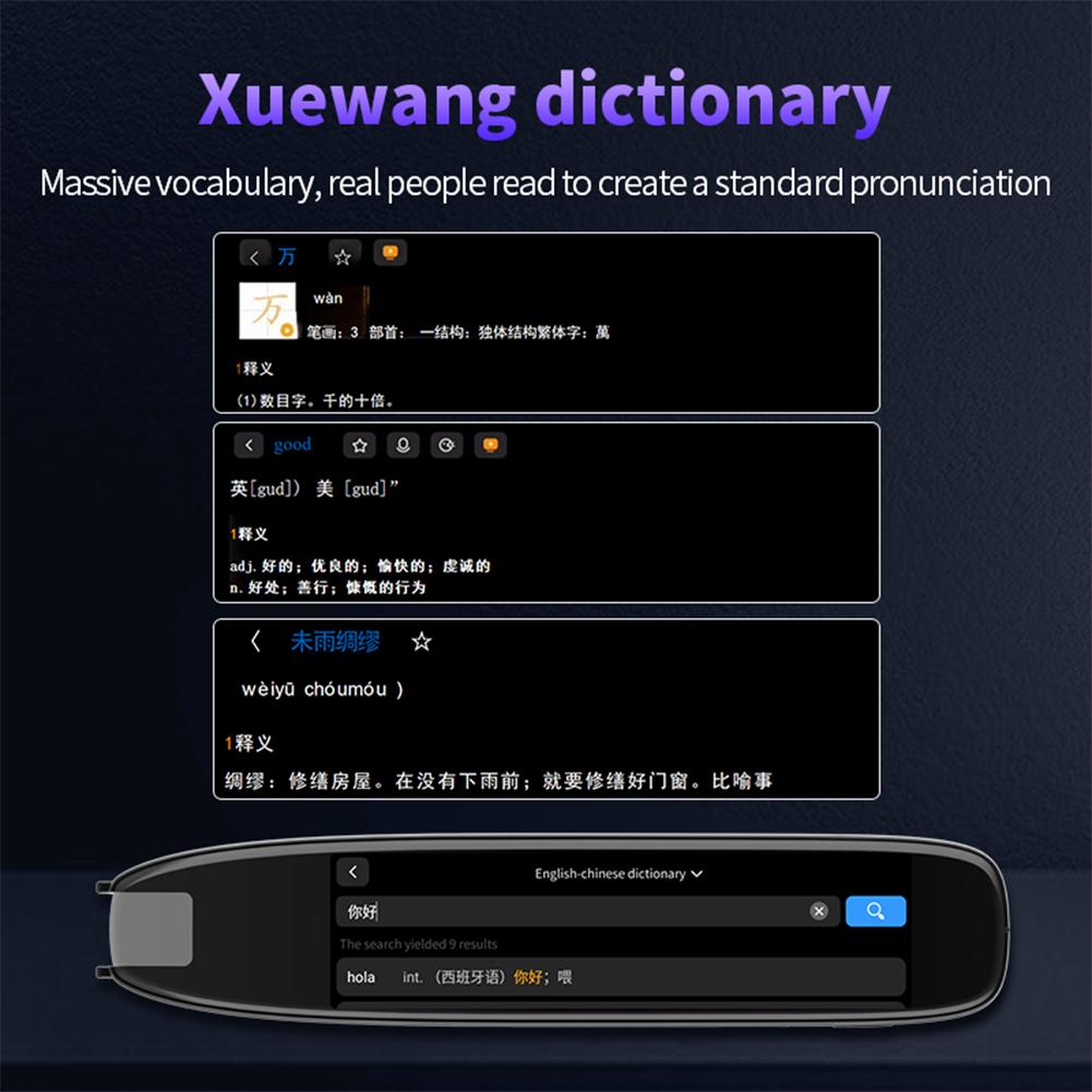 Translation Pen 142 Languages Smart Scanner Translator Pen Online/Offline Modes Recording Pen Translator Pen for Teacher Student