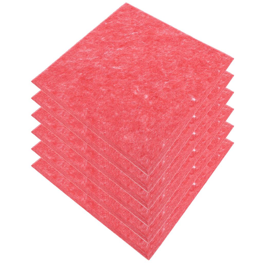 6 szt. Płyta Dźwiękochłonna Akustyczna Poliestrowa Włókna Dźwiękoszczelne Ognioodporne Panele Wyciszające(Czerwony )