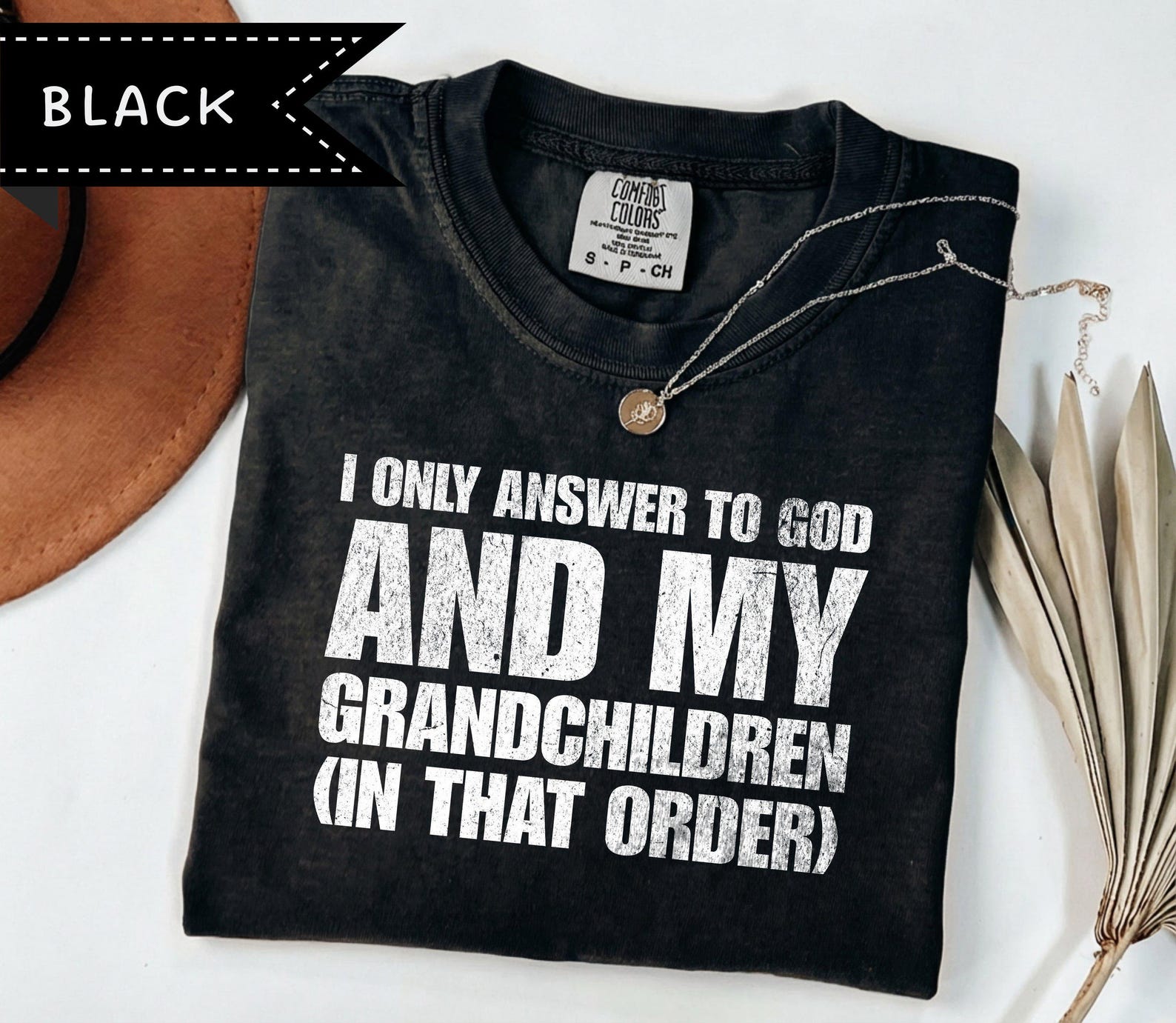 I Only Answer to God and My Grandchildren Graphic Tee, Gift for Grandparents, Funny Retirement Gift 3XL