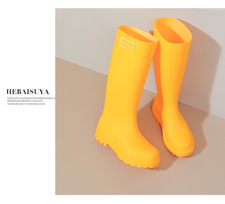 Damesmode Hoge Waterdichte Antislip Rubberen Regenschoenen met Zachte Zool