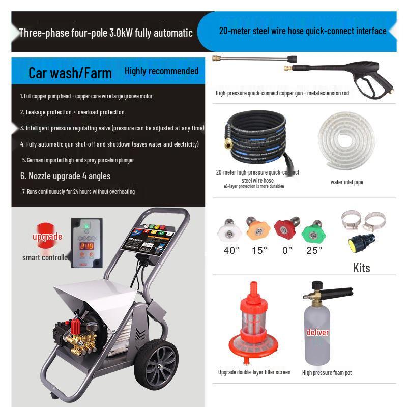 Industrieller Hochdruckreiniger für Autos und Bauernhöfe: Vollautomatisch, 220V/380V, Hochleistungs-Sprühgerät