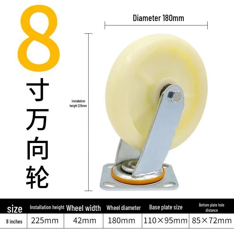 Swivel Caster Wheels: 3-8 Inch Nylon, Light/Heavy Duty, Fixed/Brake Options, Load-Bearing Trolley Casters