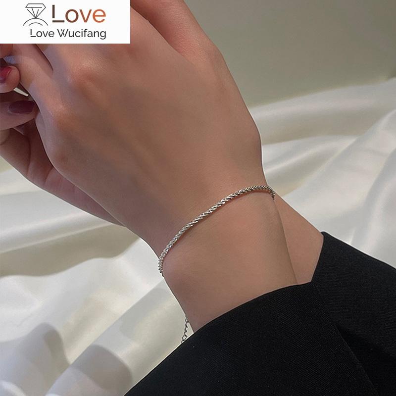 Trendy 925 Sterling Silver Sparkling Gypsophila Adjustable Bracelet Women Fashion Fine Jewelry for Wedding Gift Accessories