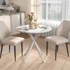 80cm Industrial Round Dining Table - White