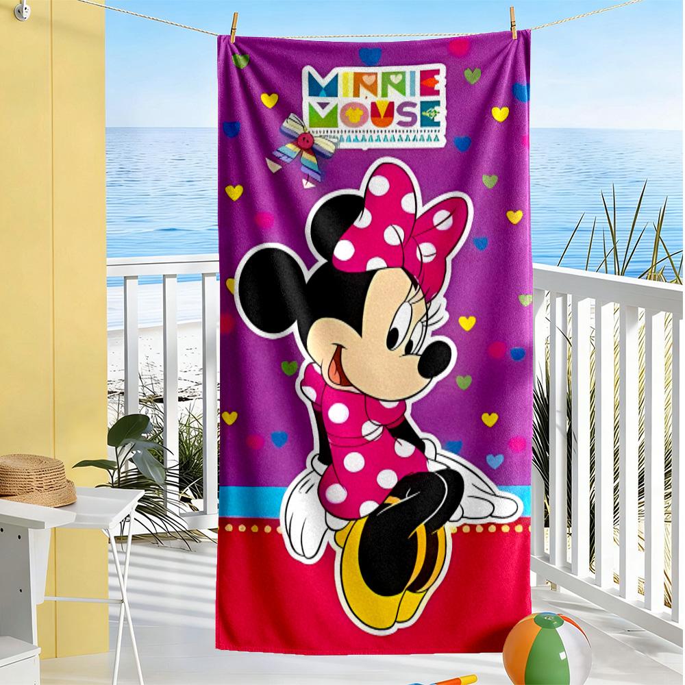 Minnie Mouse Party Decorations Beach Towel Super Soft & Absorbent Comfortable Lightweight Perfect for Traveling Yoga Camping and Swimming