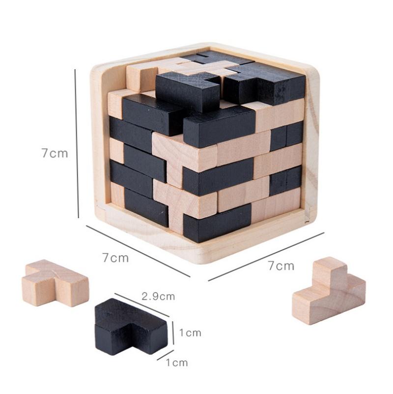 54T3D Rubik'S Cube Puzzle Luban Lock Creative Education Wooden Toy Brain Intelligence Early Education Game Children'S Gift