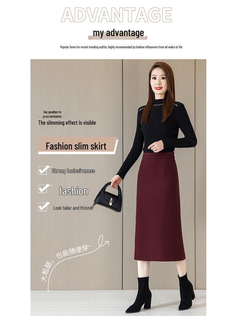 Women's High Waist Loose Midi A-line Skirt - Fashionable & Slimming, 2025 Autumn/Winter Collection