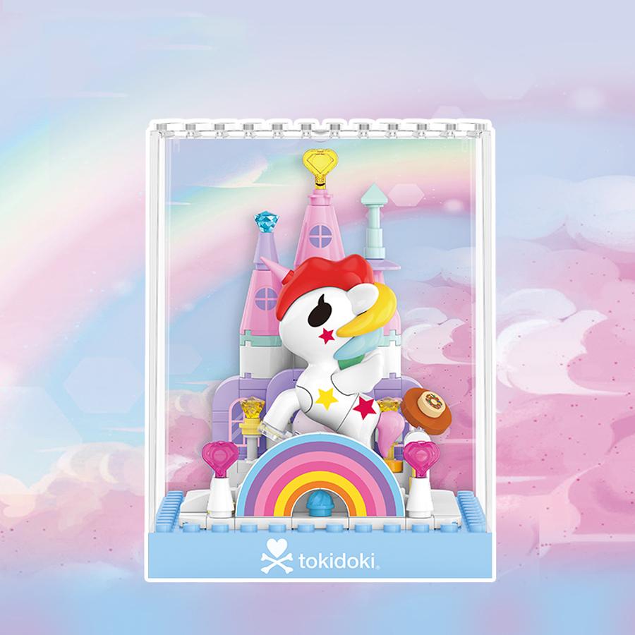 Creative Unicorn Ornament Gifts Box Building Blocks Sets Pony Mini Bricks Romantic Cherry Blossom Rainbow Unicorn Girls Toys