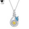 Elegant Butterfly Sunflower Pendant Necklace Women - Plated Copper Lightweight Chic Statement Jewelry