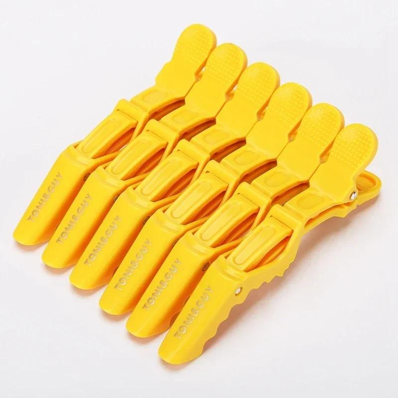 6pcs Plastic Hair Clips Alligator Hairdressing Clamps Salon Styling Claw Clips Barber Hair Accessories less