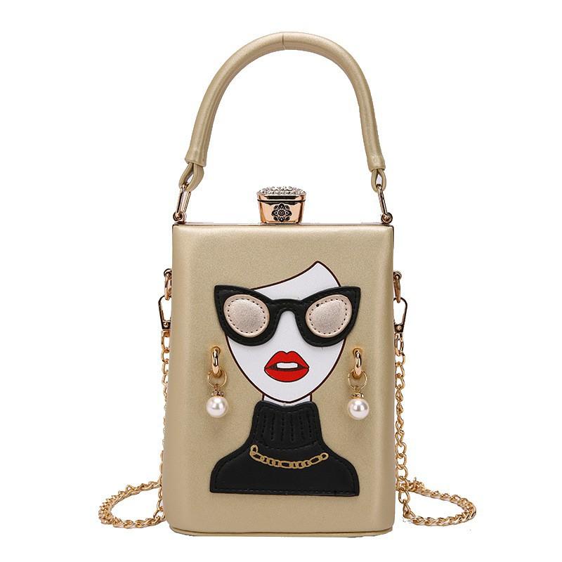 

Bag Women s Design Glasses Beautiful Hand Square Japanese Niche Chain Cross-body золотистий