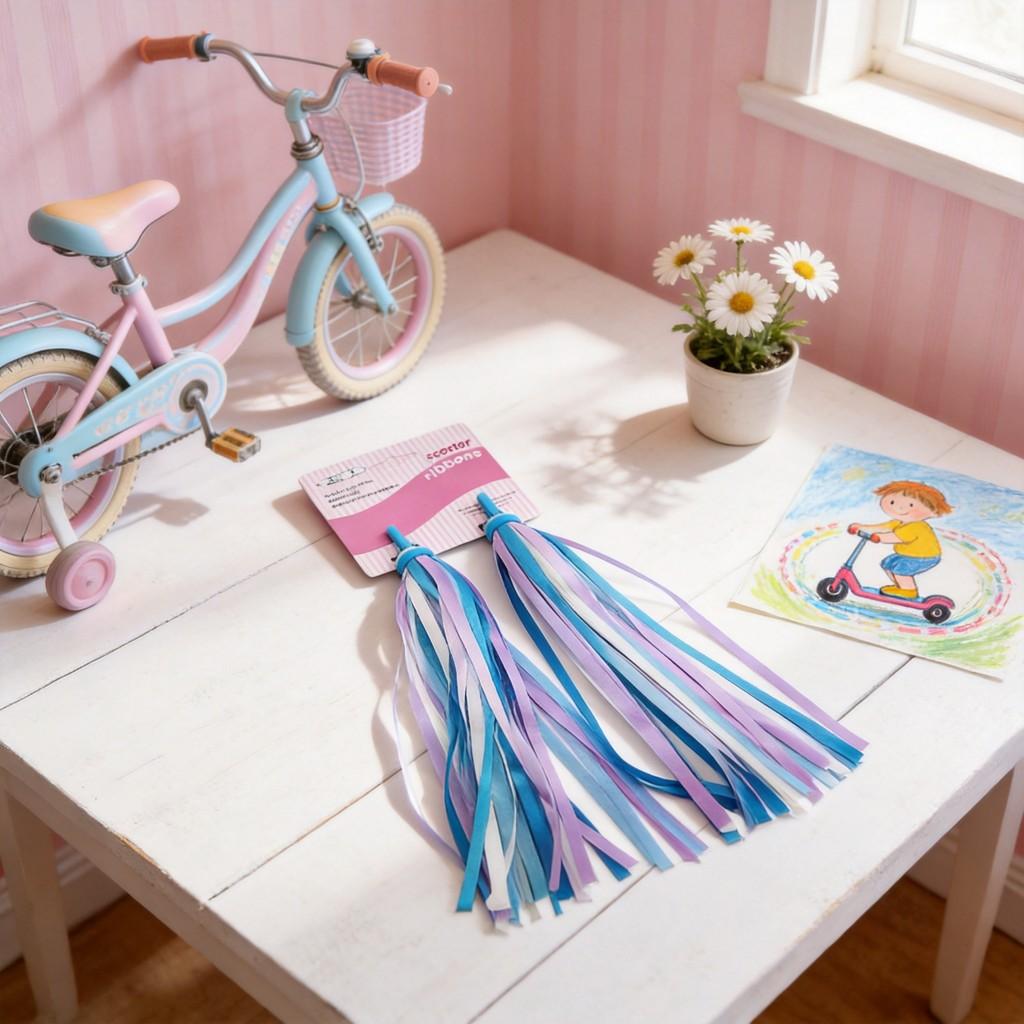 Children Skateboard Accessories With Colorful Ribbons And Bell For Safety And Decor