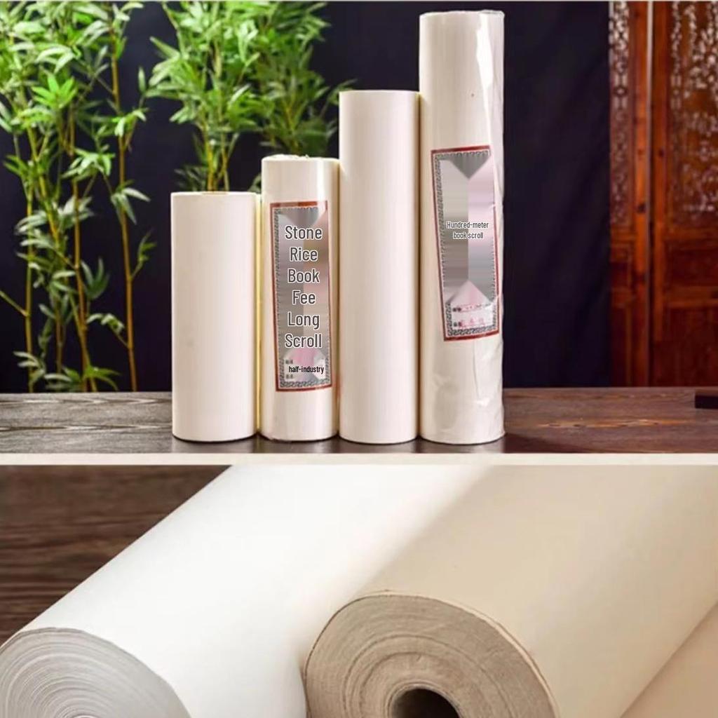White Xuan Paper for Calligraphy & Chinese Painting - Semi-Ripe/Raw, Ideal for Brush Writing & Fine-Brush Art.