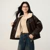 Women's Warm Retro Biker Faux Leather Jacket