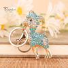 Key Chain Decoration Bling Rhinestone Lamb Keychain for Backpack, Metal Goat Car Bag Accessory Ring, Sheep Pendant Backpacks and Handbags Ring