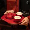 Edenus Luxury Golden Snake Cinnabar Glaze Kung Fu Tea Set