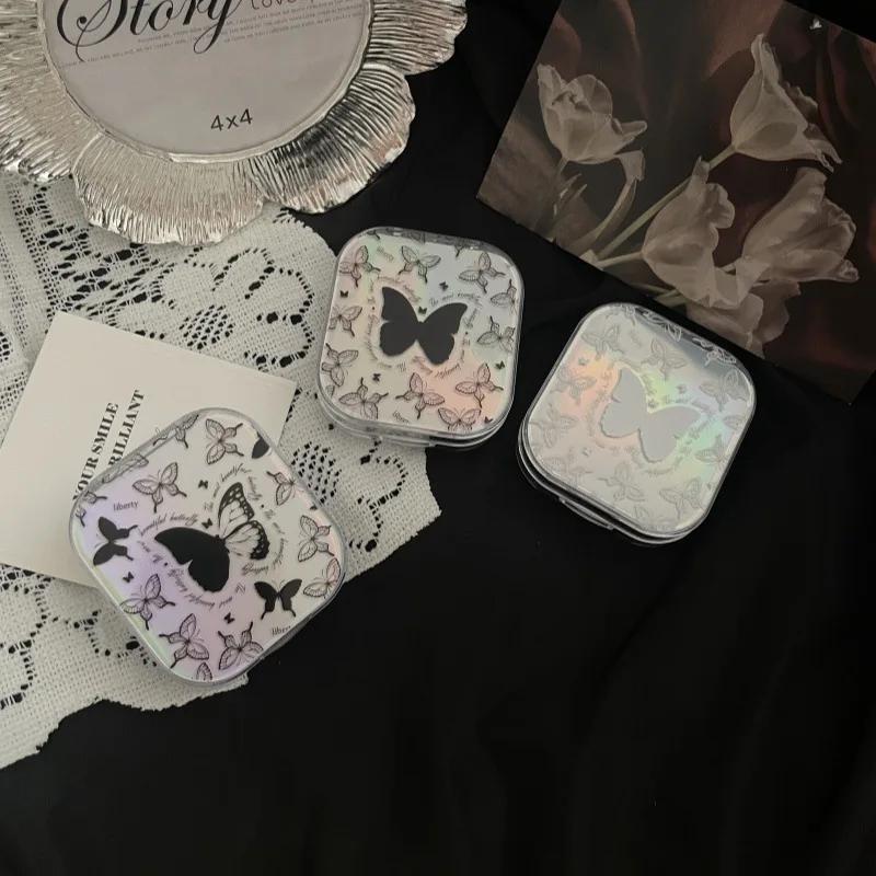Laser Butterfly Lens Container Women INS Contacts Lens Case Men Color Contact Lenses Storage Box Portable Travel Set