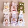 Cute Rabbit Vinyl Dolls Key Chains Plush Stuffed Soft Keyring Backpack Pendants Decoration Toys Gifts