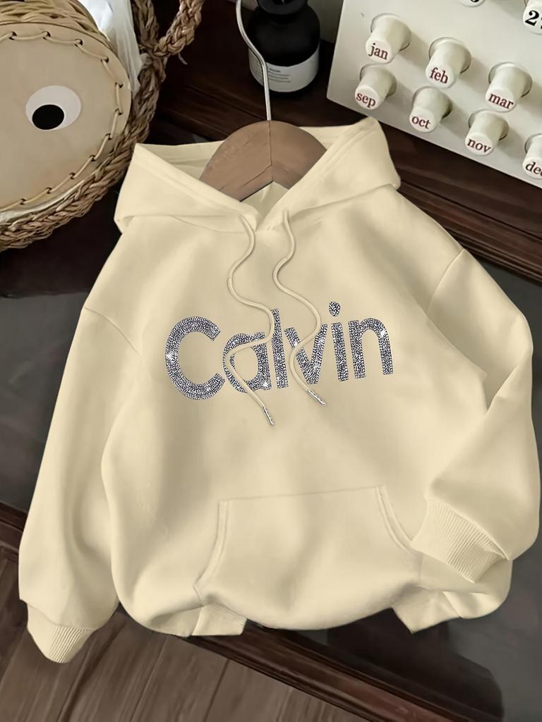 2025 EU Size Unisex Hooded Sweatshirt with CaIvin Print – New Style
