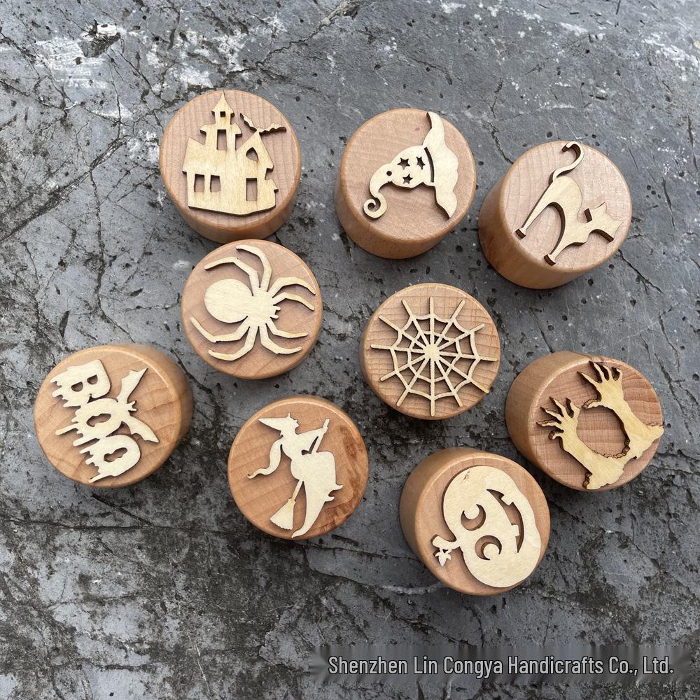 Popular Halloween Wooden Stamp Toys for Kids - Montessori & Early Education Gifts