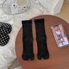 Women's Ballet-Style White Mesh Two-Toe Mid-Calf Socks - Thin, Breathable, No-Seam Summer Socks