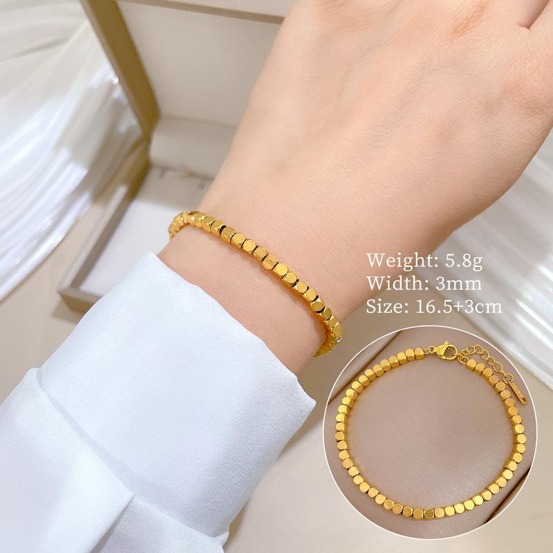 Дунмэнь Индивидуальность Минималистичный Ветер Холодный Ветер Коробчатая Цепь Браслет Женский Ретро Подруга