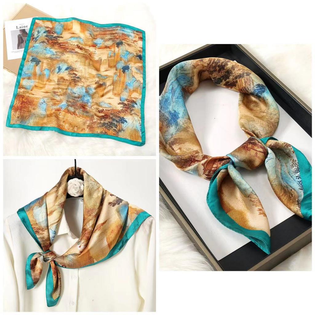Eleganti Foulard di Seta da Donna Con Centinaia di Camicie, Assistenti di Volo, Decorazione Professionale, Protezione del Collo, Foulard, 70 Foulard Quadrati Piccoli.