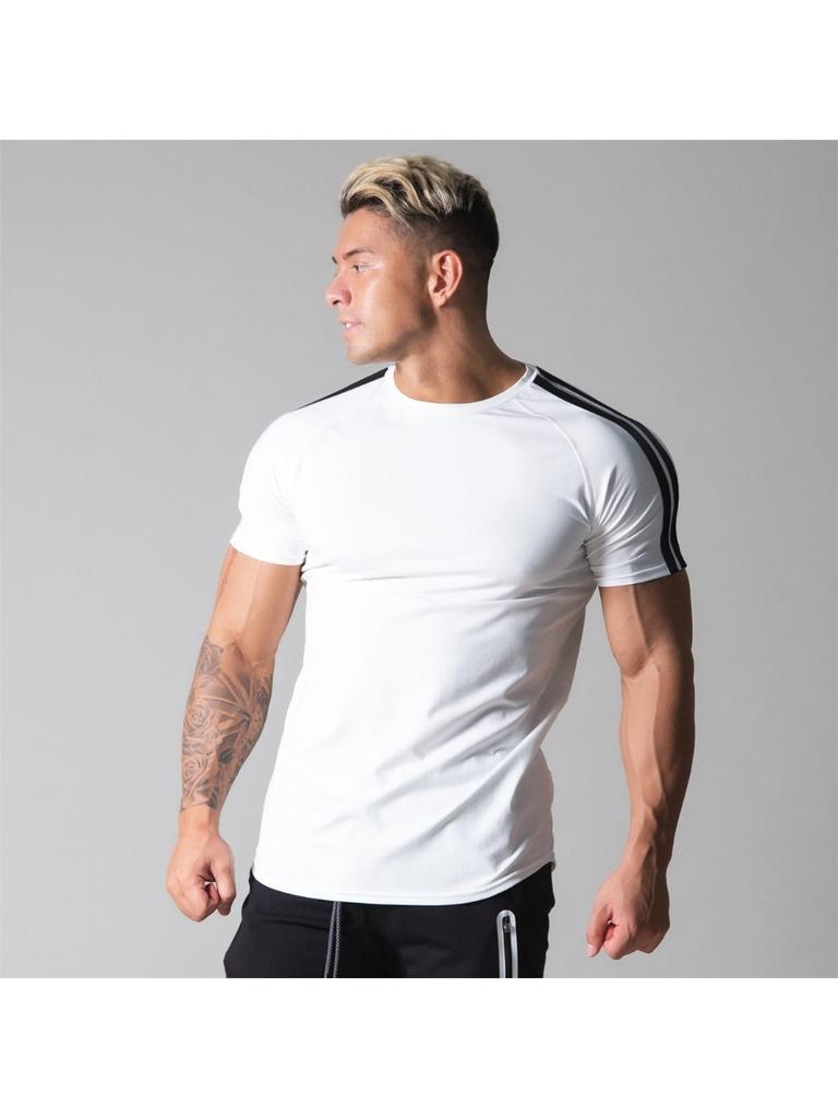 Red Gym Fitness 3D Printed T-shirt Men Running Sport Skinny Shirt Short Sleeve Tops Summer Male Bodybuilding Training Clothing