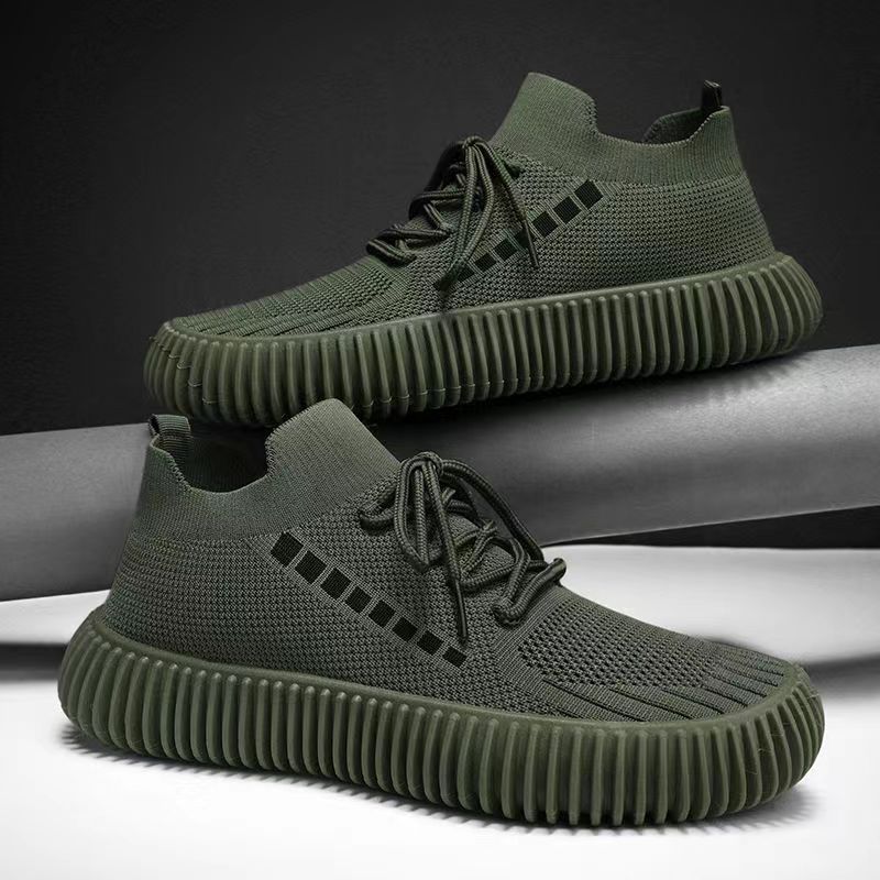 

Мужские без шнуровки прогулочные туфли Легкие дышащие нескользящие кроссовки Повседневные модные кроссовки Трикотажная сетка для тренировок Теннис Спортивная обувь для мужчин 42 зелёный