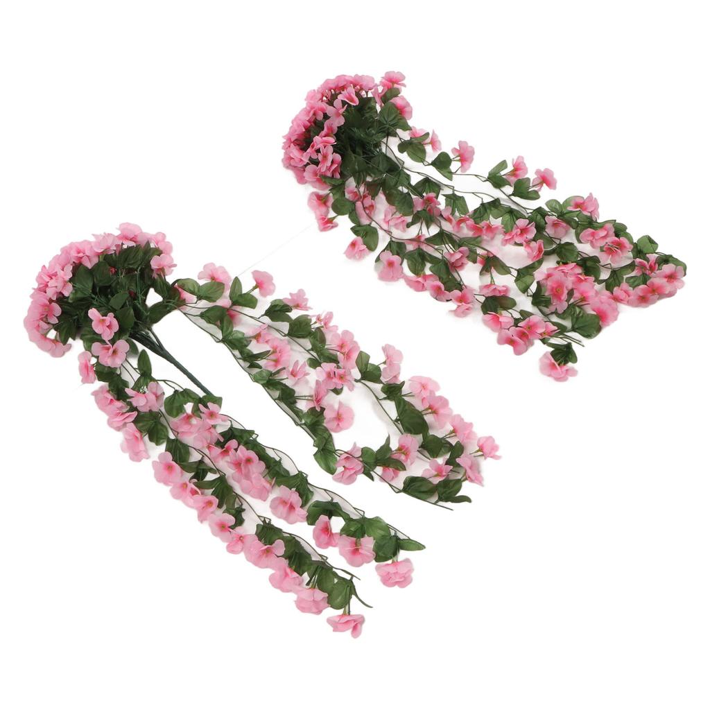2PCS Artificial Violet Hanging Flowers Simulation Plastic Fake Plants for Decoration Garden Patio