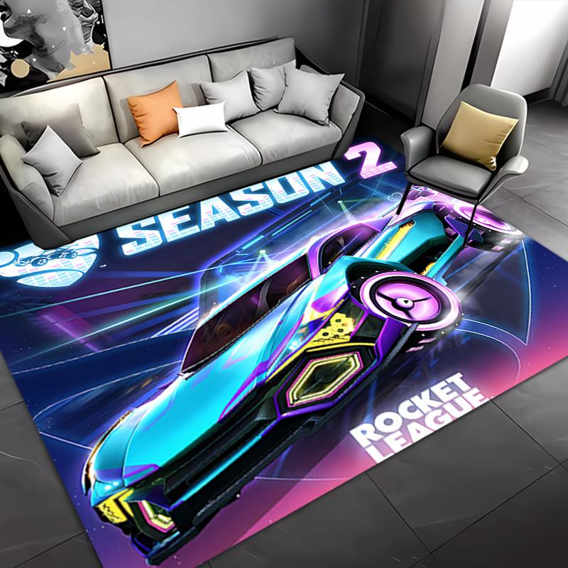 Game Rocket league -Themed Entrance Mat,Non-Slip Mat Area Rug,Room Decor,Outdoor Decor,Kitchen Rug,Doormat - Machine Washable,Easy to Clean