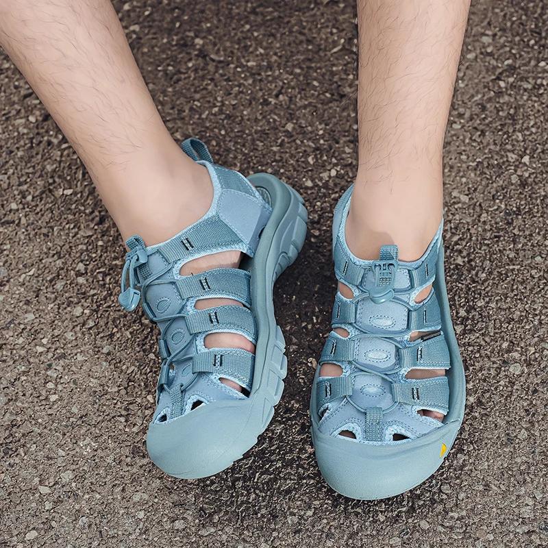 Fashion Korean Version New Men's Comfortable Nylon Casual Beach Shoes Summer Fashion Brand Men's Outdoor Non Slip Soft Soled Sandals