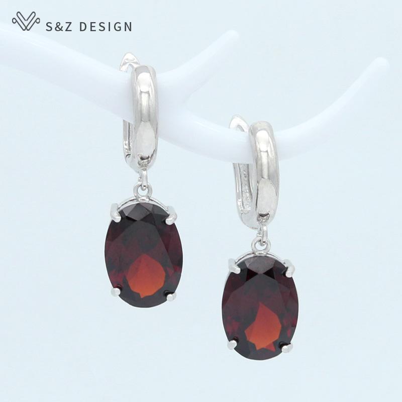 Moda owalne różowe złoto kolor cyrkonia jajko kształt spadek kolczyki dla kobiet biżuteria dziewczęca wesele prezent