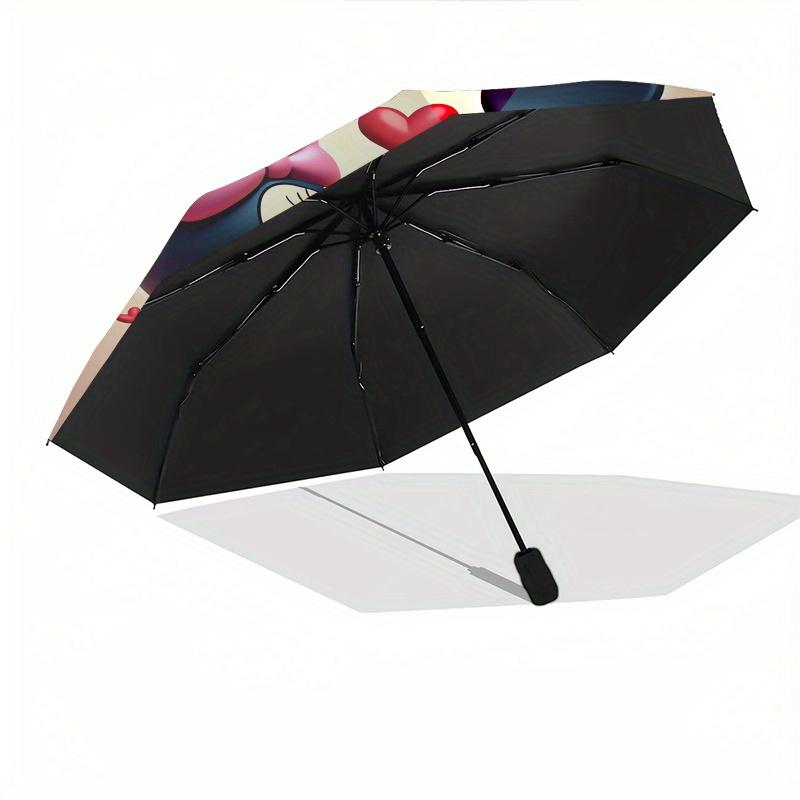 Mickey Mouse, Minnie Mouse Automatic Opening and Closing Umbrella, Compact Travel Umbrella, Lightweight and Portable, Suitable for Beach Com