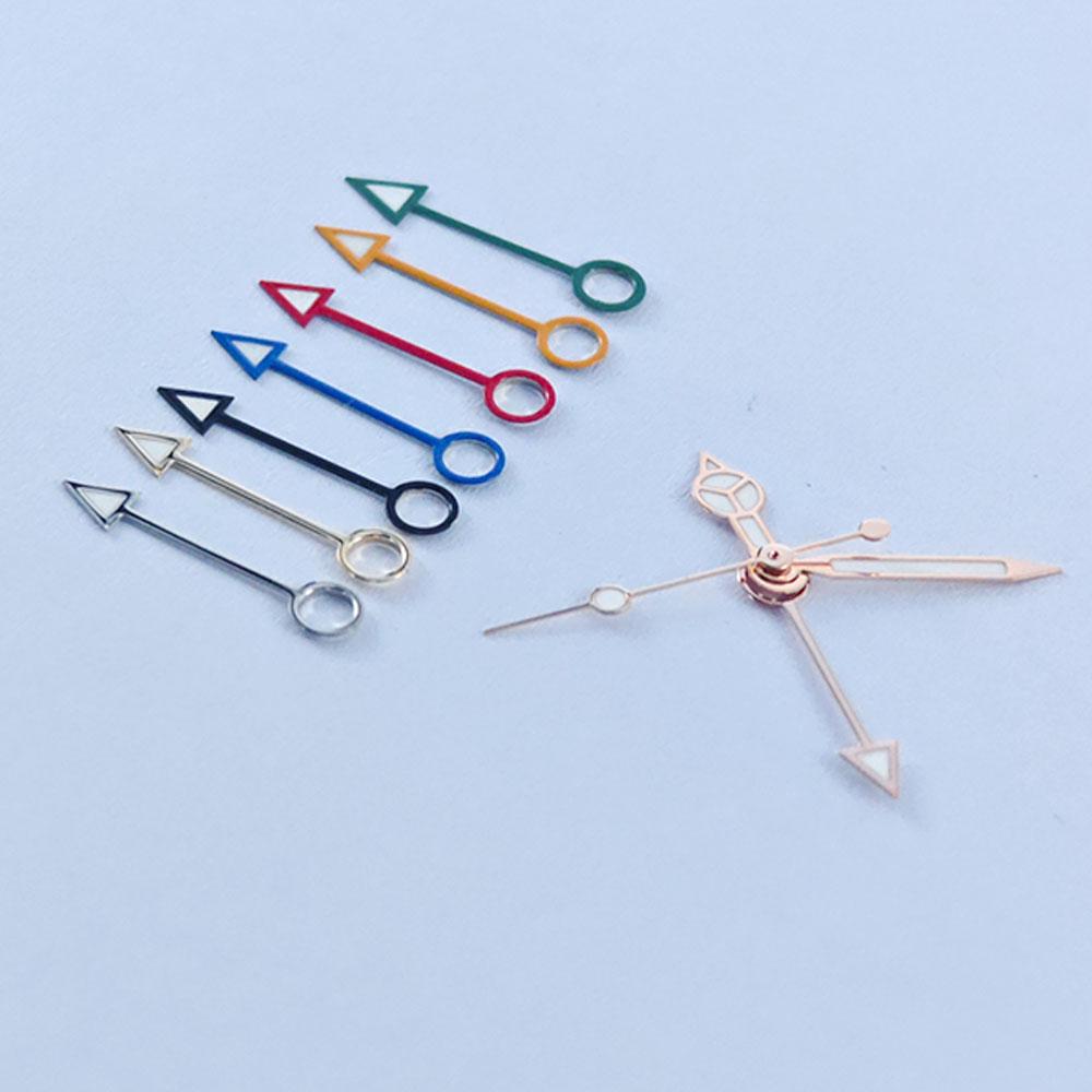 GMT NH34 Watch Hands Rose Gold 4Pins Fit NH34A Movement Blue Green Luminous Pointers Gmt-Needles Mod for Seiko Mod Parts