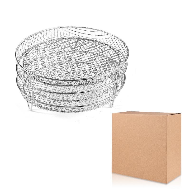 3/1Pc Air Fryer Accessories Kitchen Filter Rack Stackable BBQ Grill Rack Food Frying Basket Set Multipurpose Baking Cooking Tool