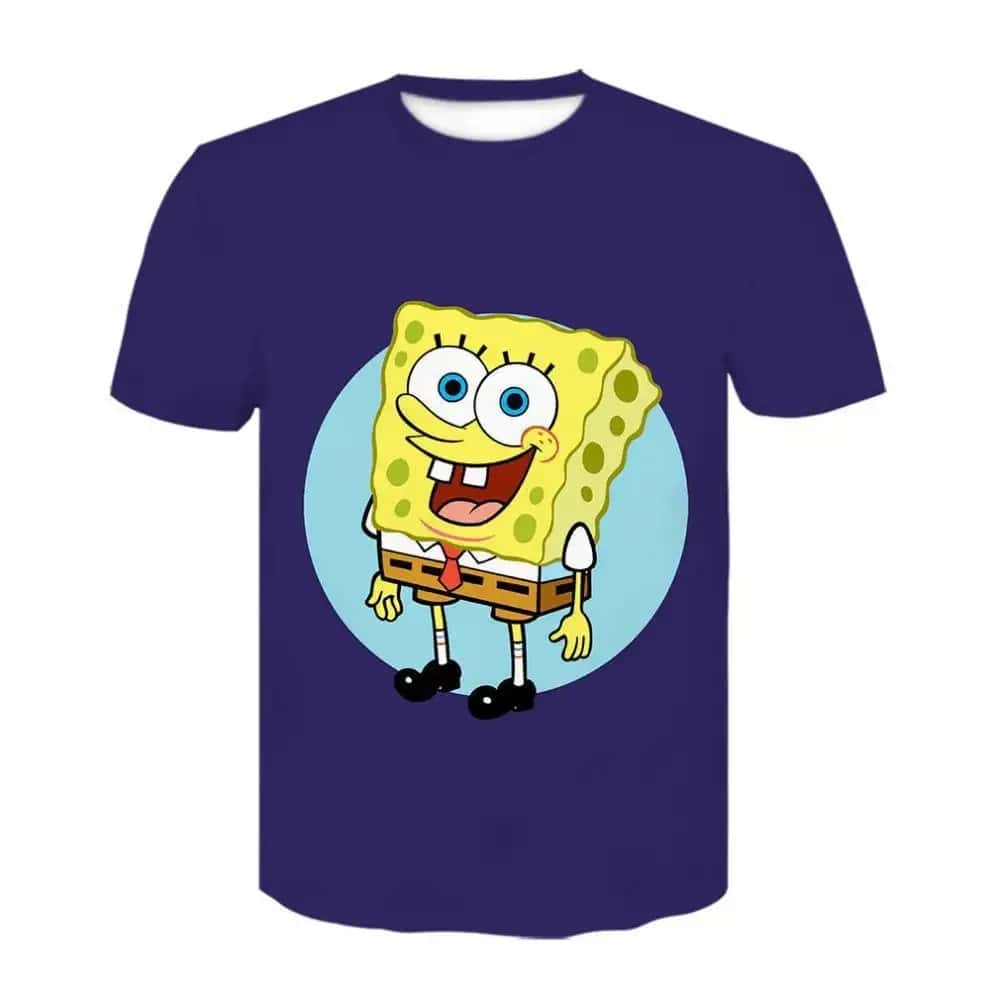 SpongeBob 3D Summer Short Sleeve Harajuku Round Neck Hip Hop Casual Kids Men Women Tshirt Adult Children's Parent Child T Shirts