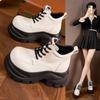 Platform High-top Shoes Women's 2025 Autumn and Winter New Inner Height-increasing Women's Shoes British Style Small Leather Shoes Versatile Thermal 