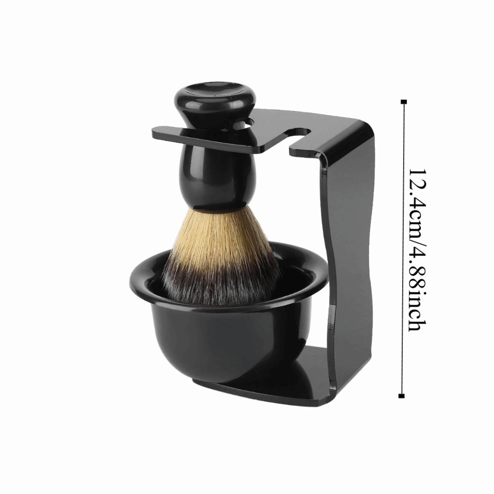 3Pcs Comfortable Practical Shaving Brush Set Durable Soft Beard Brush Portable Professional Grooming Kit Salon Use