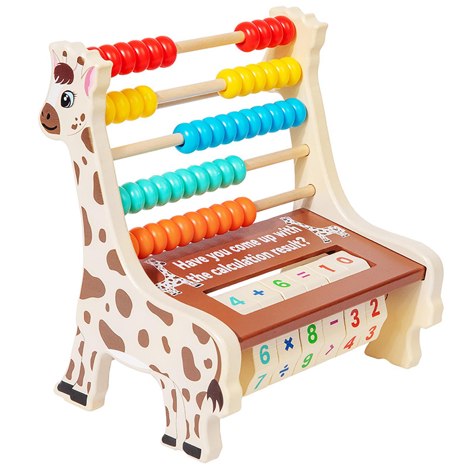 

Wooden Giraffe Two In One Calculation Stand Multifunctional Educational Beaded Mathematics Early Education Toy One Size