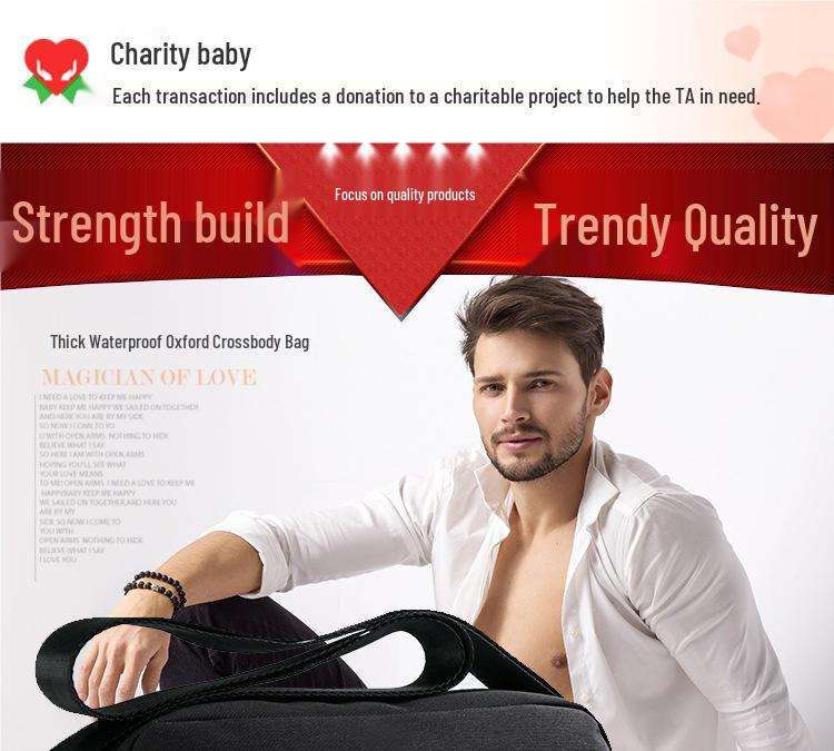 Trendy Men's Waterproof Oxford Crossbody Shoulder Bag