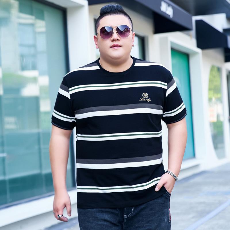Men's Plus Size Big Tall Black T-Shirt Summer Oversized Cotton Tee 2XL-7XL
