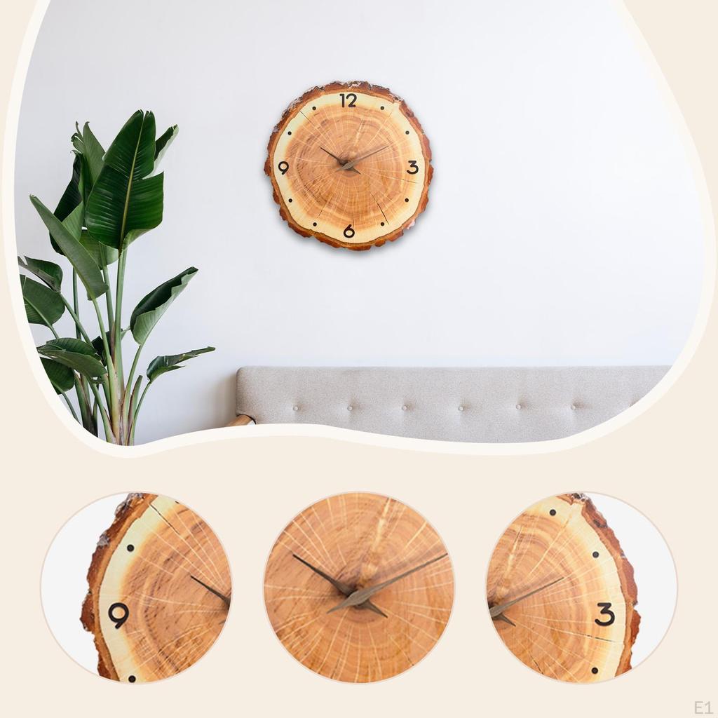 Hanging Wall Clock, Round Ornament, Silent Decorative Clock for Dining Room.