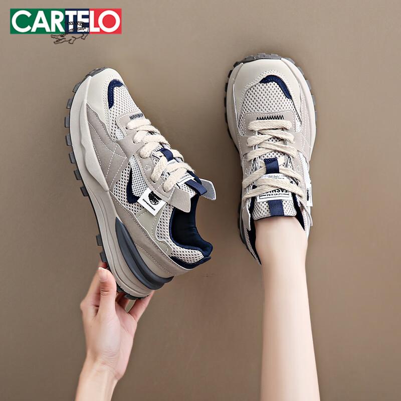 CARTELO Women s Thick-Soled Mesh Breathable Casual Sport Shoes 40