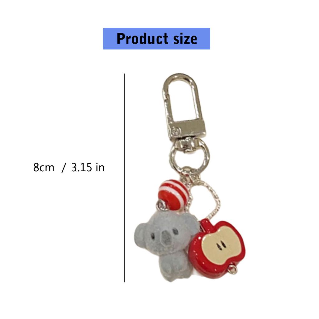 Flocking Yellow Duck/Cat/Koala/Dog Keychain Comfortable Feel Animal Animal Pendant Keyring Accessory for Bags and Phones
