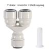 Two-Way Splitter,3/8" Push-fit Fitting Y Type Divider,Quick Joint Connector for Homebrew Tubing Pipe Hose & Reverse Water Filter
