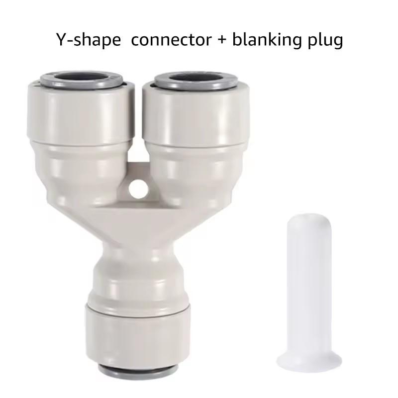Two-Way Splitter,3/8" Push-fit Fitting Y Type Divider,Quick Joint Connector for Homebrew Tubing Pipe Hose & Reverse Water Filter